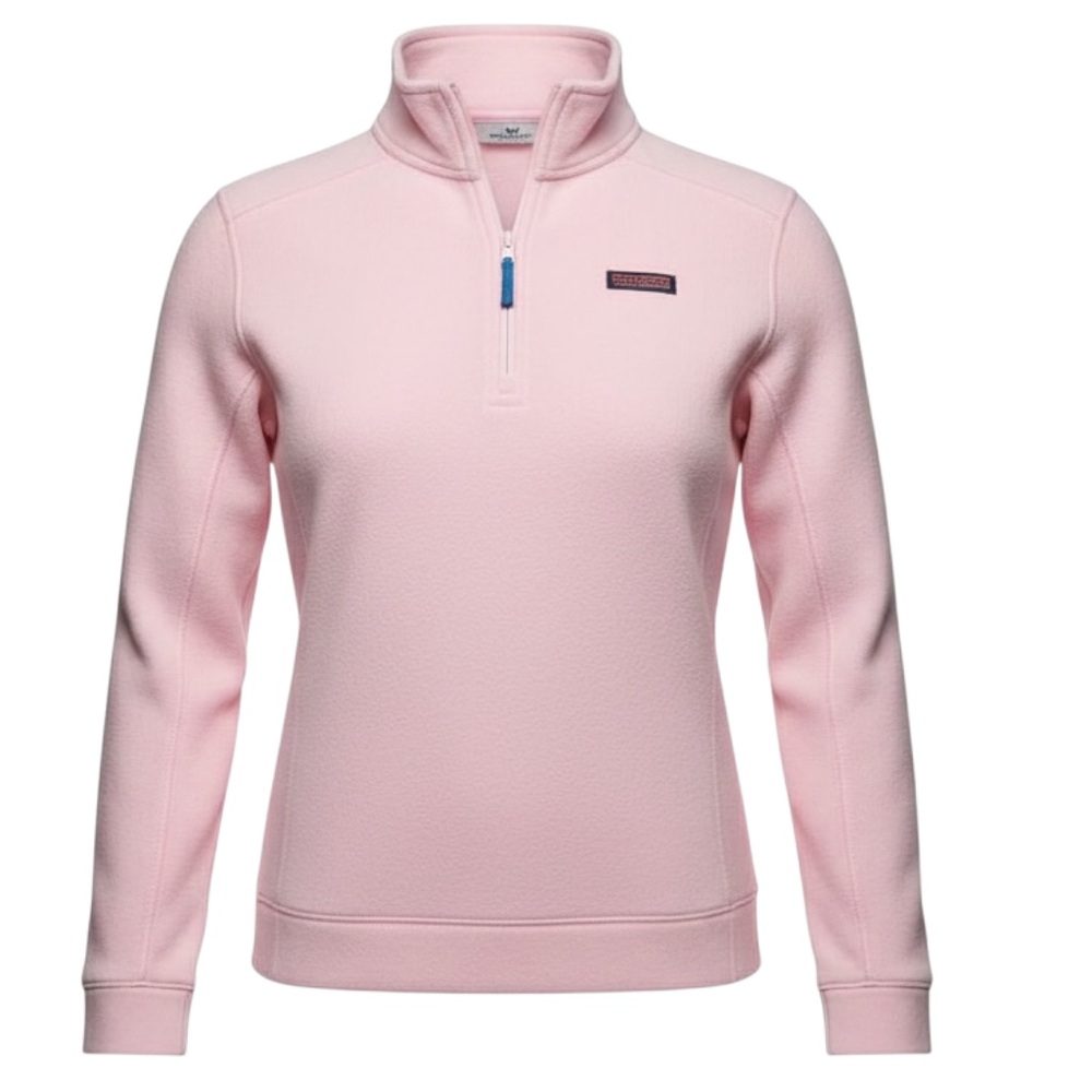 Vineyard Vines Women's Pink Pullover Top long sleeve large zip front